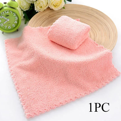 25*25cm Coral Velvet Quick Drying Microfiber Towels Cleaning Wipes Face Towels Square Washcloth Hand Towel Soft Water Absorption