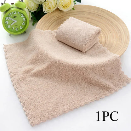 25*25cm Coral Velvet Quick Drying Microfiber Towels Cleaning Wipes Face Towels Square Washcloth Hand Towel Soft Water Absorption