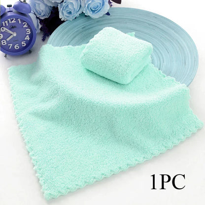 25*25cm Coral Velvet Quick Drying Microfiber Towels Cleaning Wipes Face Towels Square Washcloth Hand Towel Soft Water Absorption