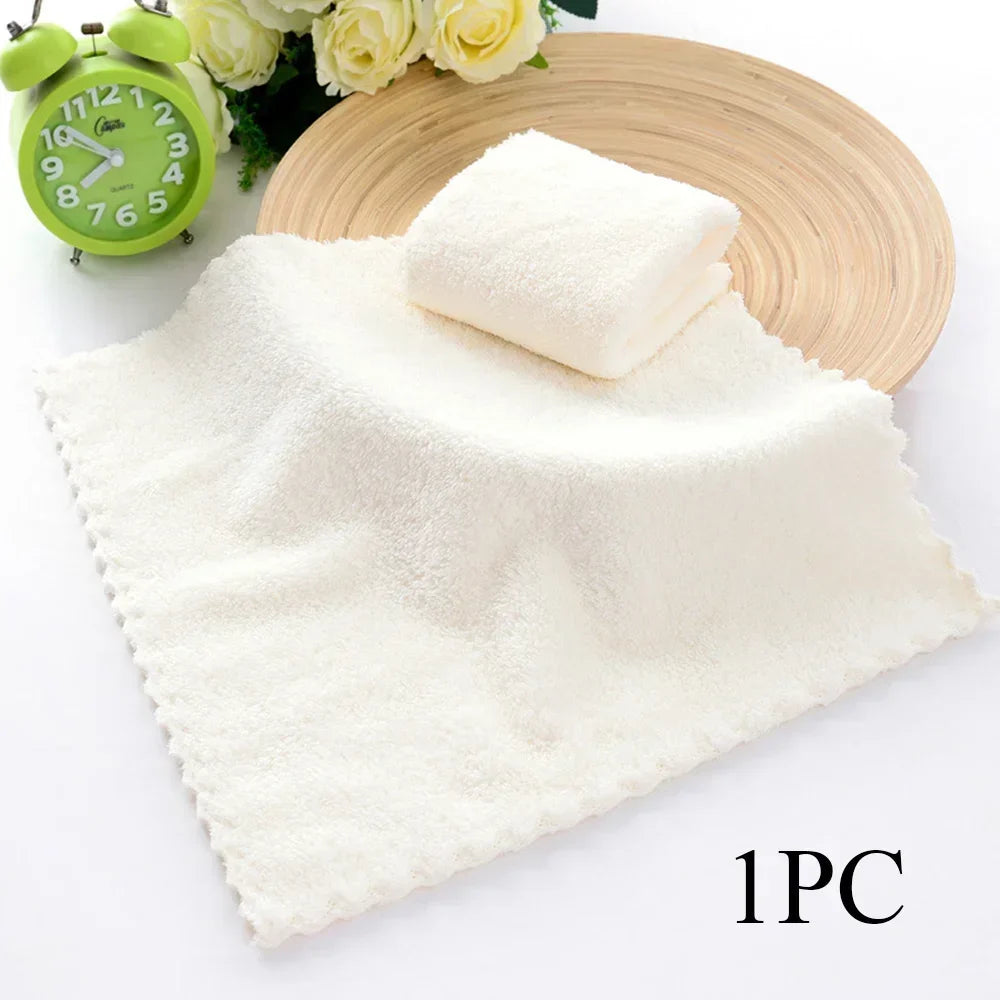 25*25cm Coral Velvet Quick Drying Microfiber Towels Cleaning Wipes Face Towels Square Washcloth Hand Towel Soft Water Absorption