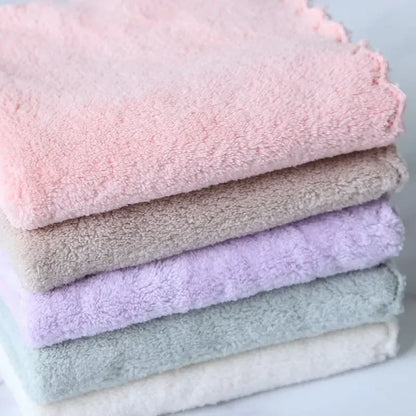 25*25cm Coral Velvet Quick Drying Microfiber Towels Cleaning Wipes Face Towels Square Washcloth Hand Towel Soft Water Absorption